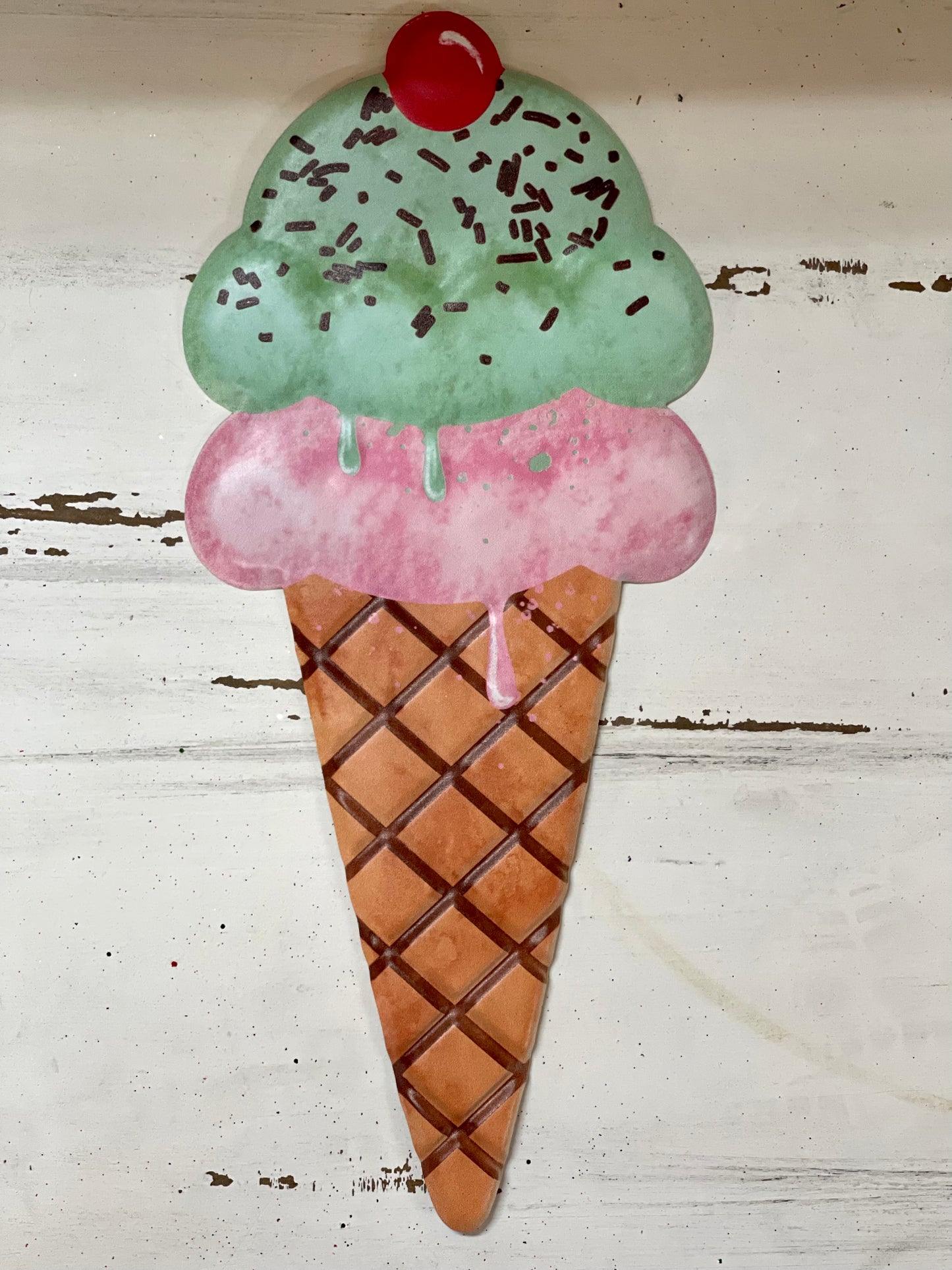 Ice Cream Cone Metal Sign Three Different Styles