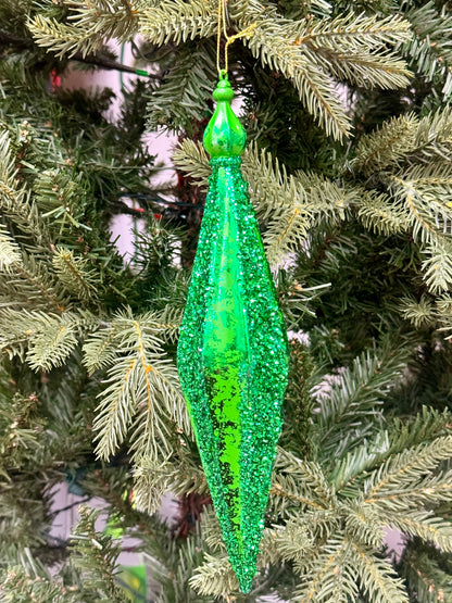 10.5 Inch Emerald Green Finial Ornament