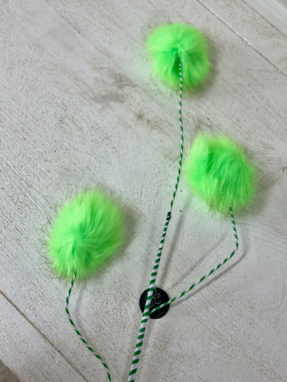 36 Inch Flurescent Green Fuzzy Ball Spray