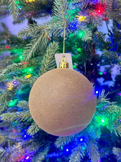 4 Inch Brown Smooth Flocked Ornament Ball