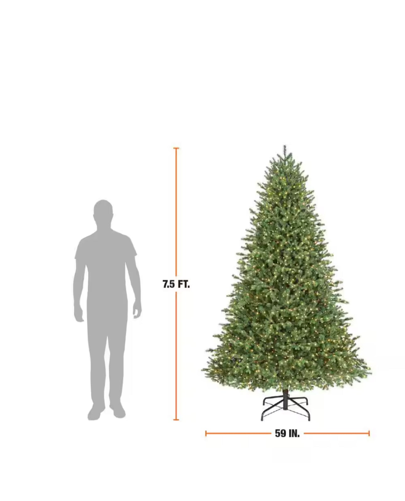 Home Decorators Collection 7.5 Foot Elegant Twinkling Grand Fir LED Pre-Lit Artificial Christmas Tree with Timer Open Box
