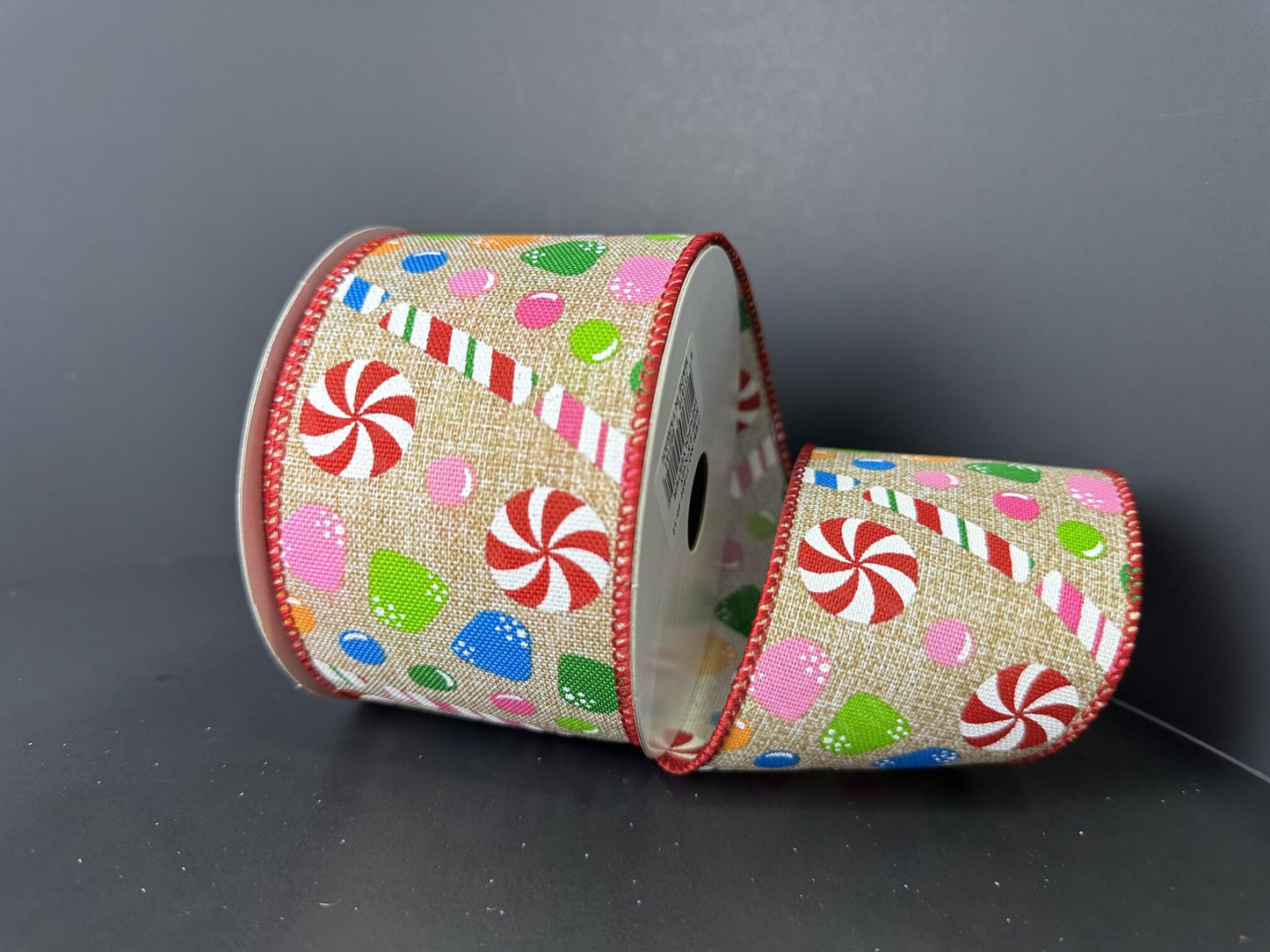 2.5 Inch By 10 Yard Christmas Candy Ribbon