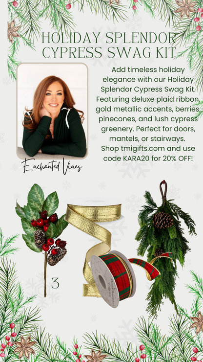 Holiday Splendor Cypress Swag Kit By Enchanted Vines