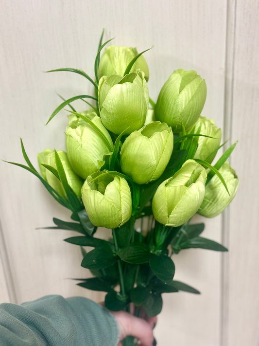 19 Inch Green Tulip Floral Bush