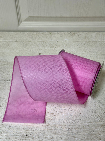 4 Inch By 10 Yard Pink Cross Hatch Ribbon