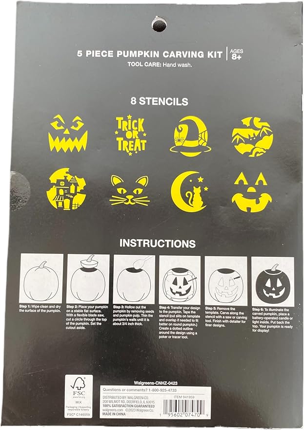 Happy Halloween 5 Piece Pumpkin Carving Kit