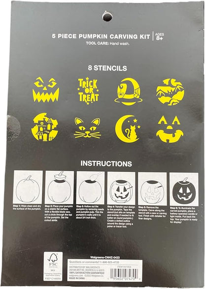 Happy Halloween 5 Piece Pumpkin Carving Kit