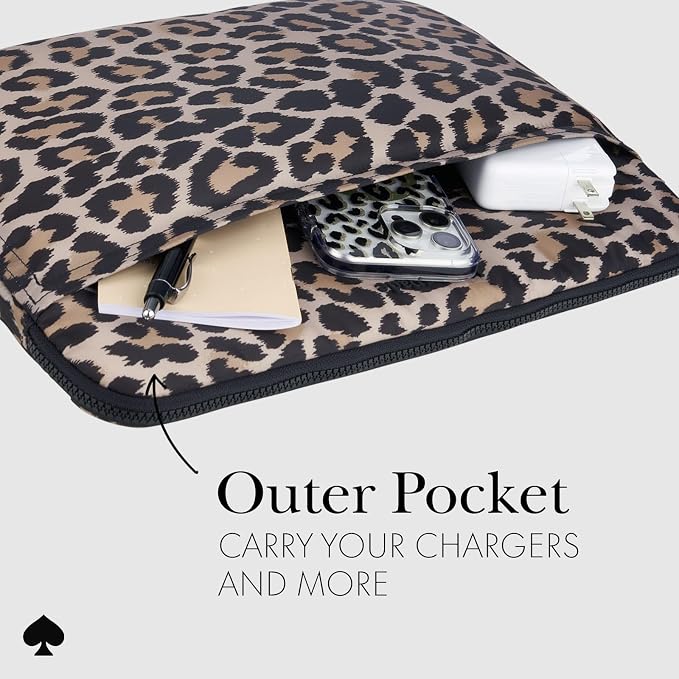 Kate Spade 16 Inch Laptop Puffer Sleeve Classic Leopard
