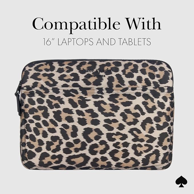 Kate Spade 16 Inch Laptop Puffer Sleeve Classic Leopard
