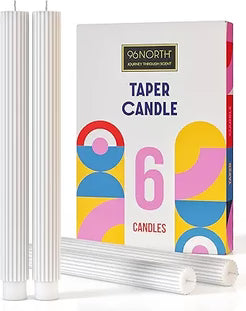 96North White Taper Candles