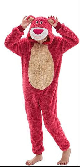 Kids Onesie Pajamas Sherpa Bear One Piece Cosplay Costume