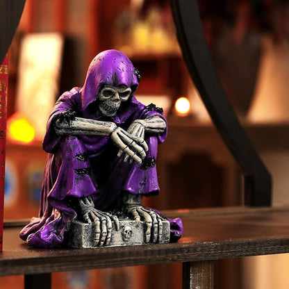 Joogour Halloween Gothic Skeleton Decor with Grim Reaper Statue