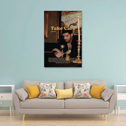 Drake Poster Take Care Album Cover Canvas Art