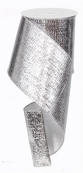 4 Inch By 10 Yard Silver Metallic Ribbon