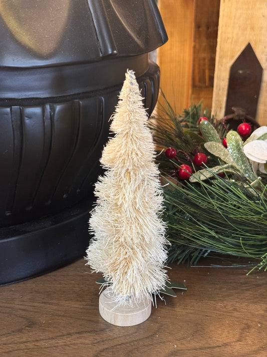 6 Inch White Bottle Brush Tree