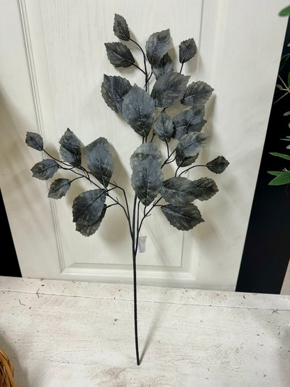 28 Inch Black Rose Leaf Spray