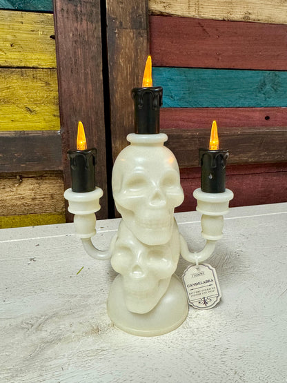 Halloween Light Up Skeleton Candelabra