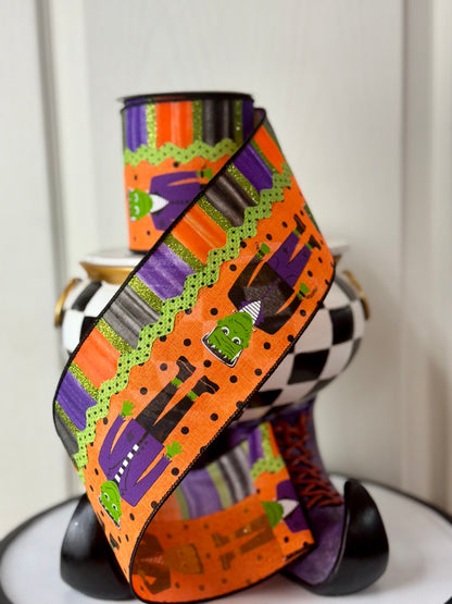 4 Inch By 10 Yard Frankenstein Halloween Ribbon