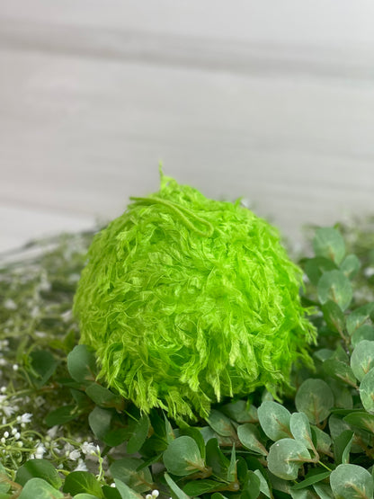 4.75 Inch Lime Green Furry Ornament Ball