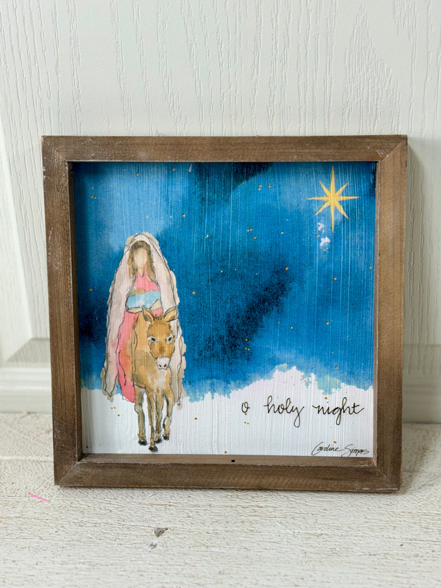 8 Inch Mary And Jesus Square Wood Framed Decor