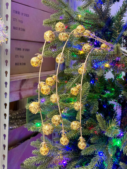 35.5 Inch Gold Hanging Ball Spray