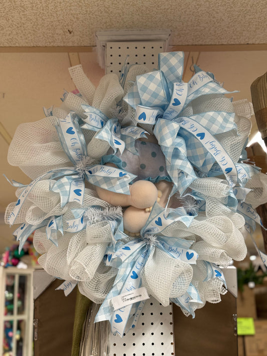 Baby Boy Bottom Premade Wreath