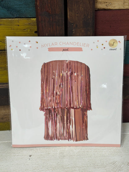 Pink Mylar Chandelier