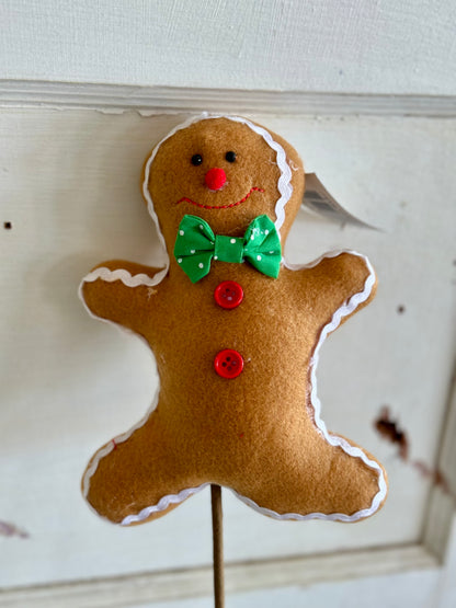 Felt Gingerbread Girl And Boy Pick