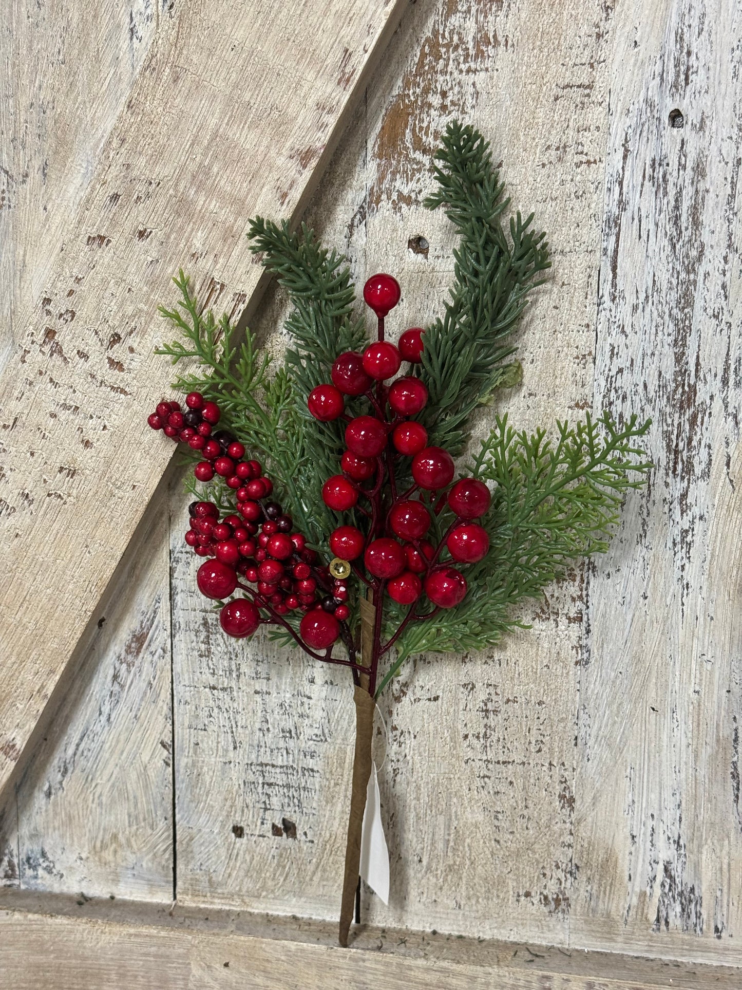 14 Inch Red Berry Holly Spray