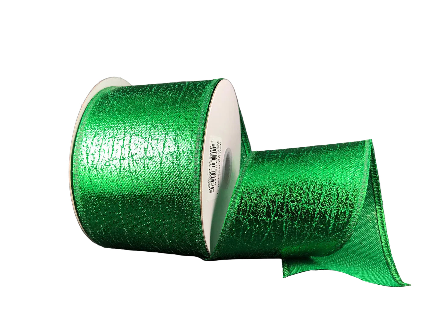 2.5 Inch By 10 Yard Emerald Crackle Metallic Ribbon