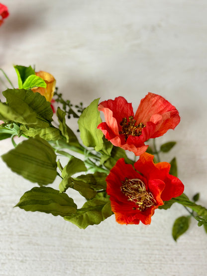 5 Foot Poppy Floral Garland