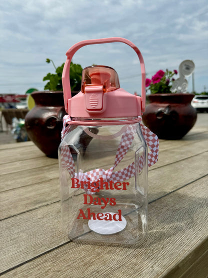 Brighter Days Ahead Coral Pink Water Bottle