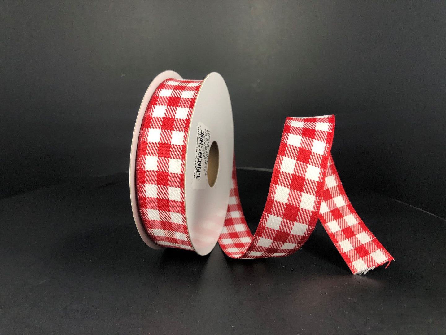 7/8 Inch By 10 Yard Red And White Buffalo Check Ribbon