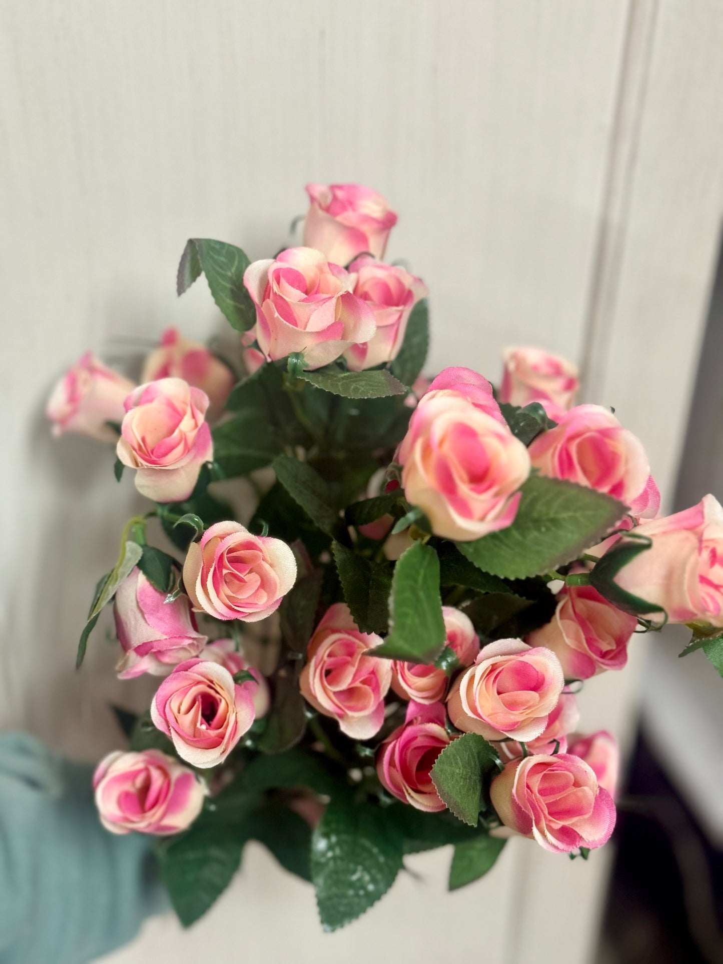 19 Inch Pink Rose Bud Bush