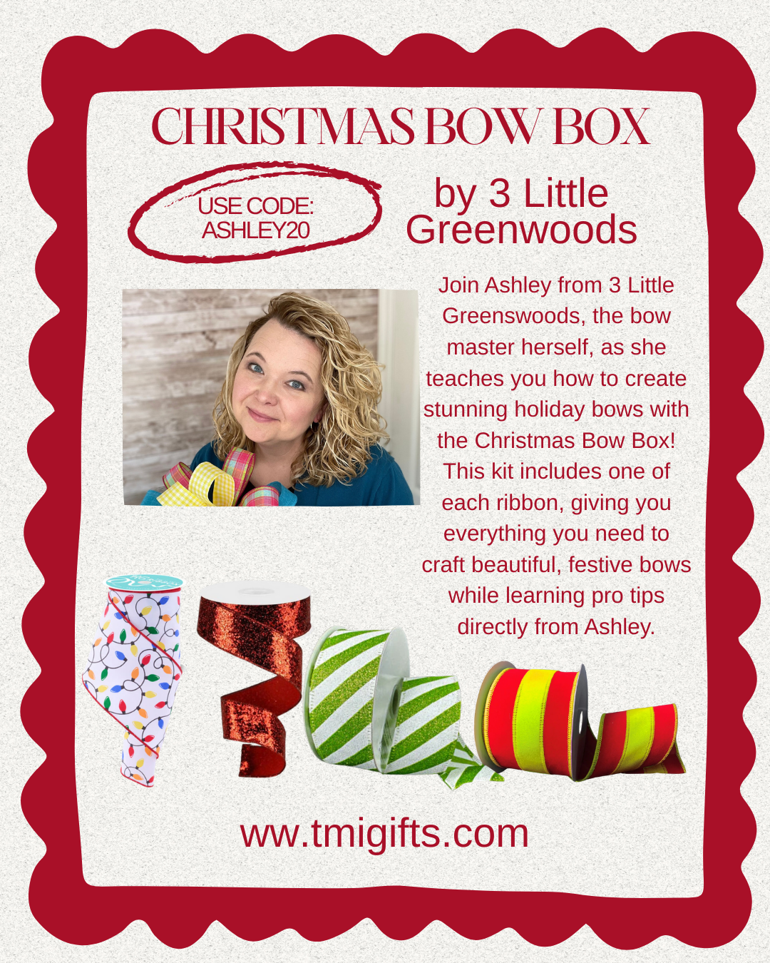 Christmas Bow Box By 3 Little Greenwoods