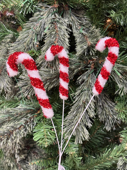 17 Inch Red And White Candy Cane Spray