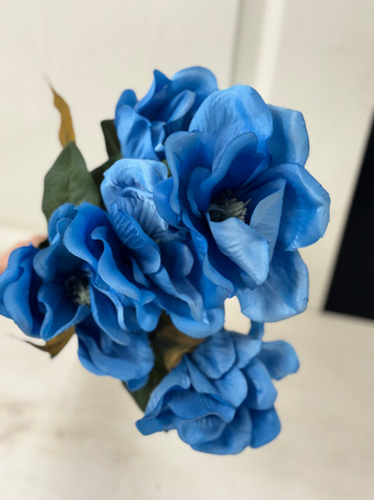 23 Inch Blue Magnolia Floral Bush