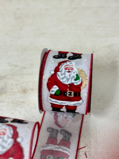 2.5 Inch By 10 Yard Standing Santa Ribbon