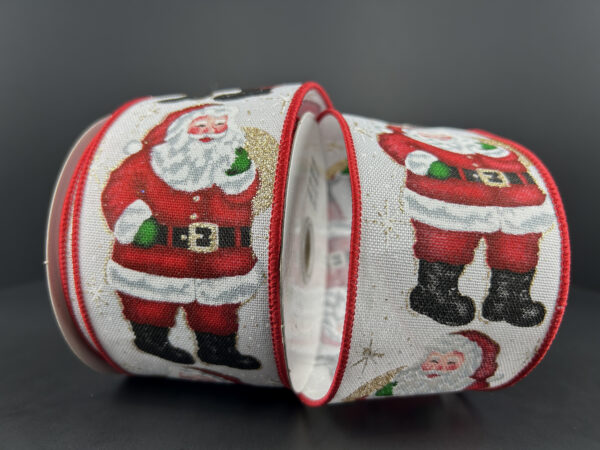 2.5 Inch By 10 Yard Standing Santa Ribbon