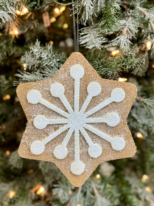 9 Inch Gingerbread Snowflake Ornament