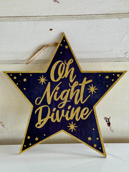 12 Inch Oh Holy Divine Star Wood Sign