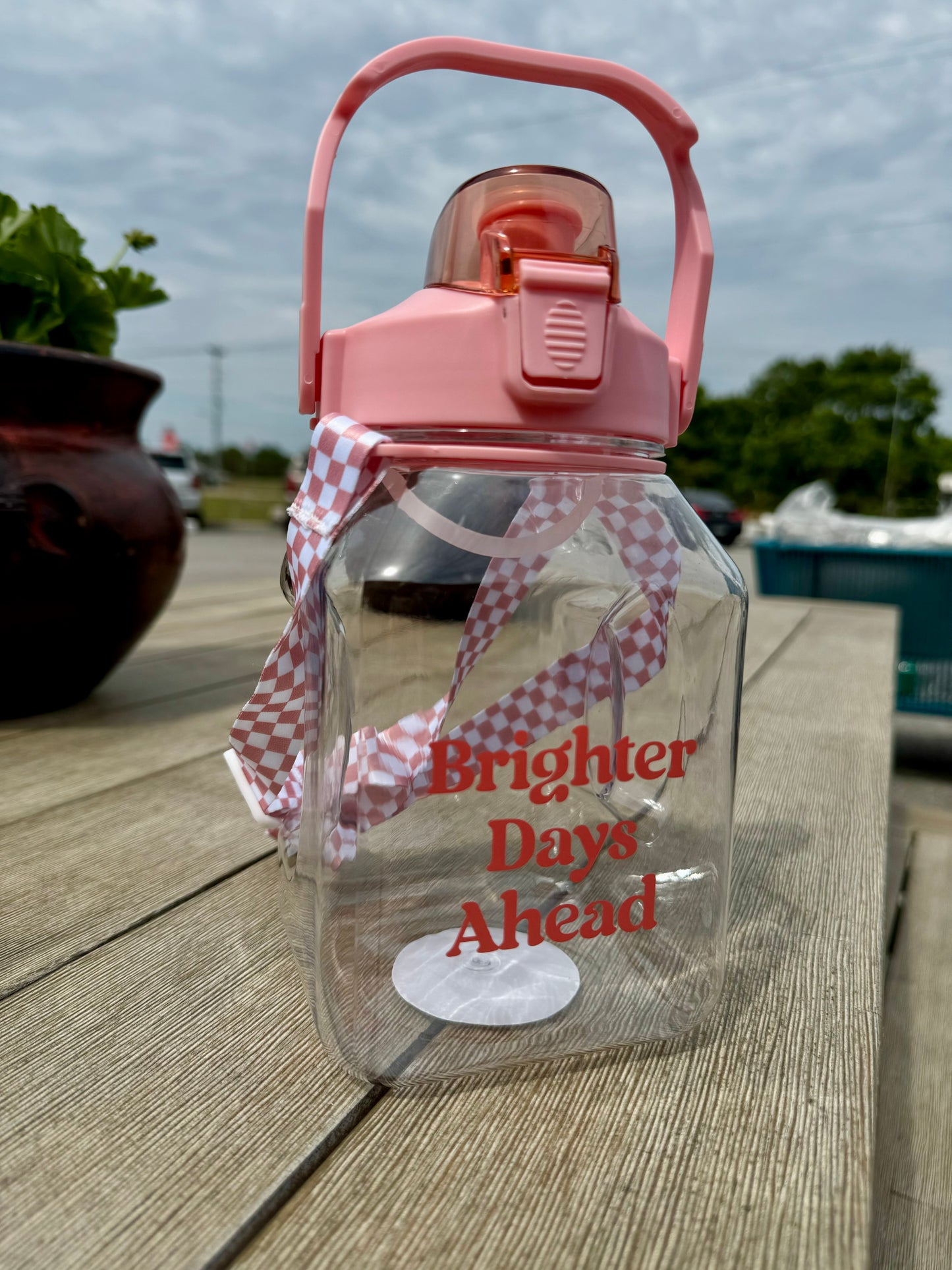 Brighter Days Ahead Coral Pink Water Bottle