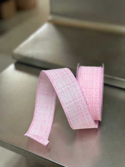 1.5 Inch By 10 Yard Pink Cross Check Ribbon