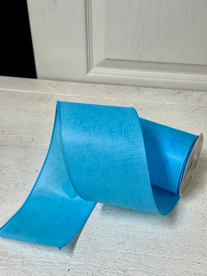 4 Inch By 10 Yard Sky Blue Cross Hatch Ribbon