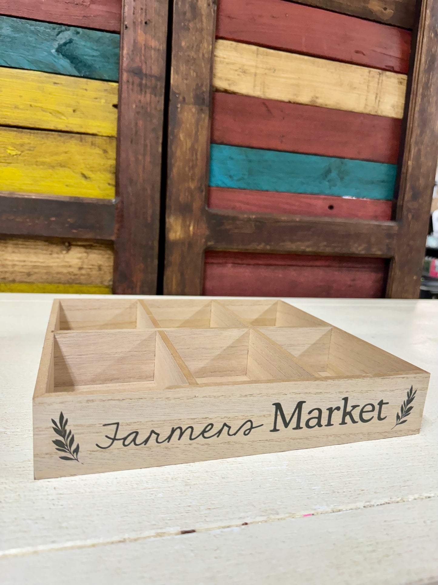 Farmers Market Wood Decorative Tray