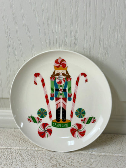 6 Inch Round Ceramic Plate Holiday Pattern Four Styles