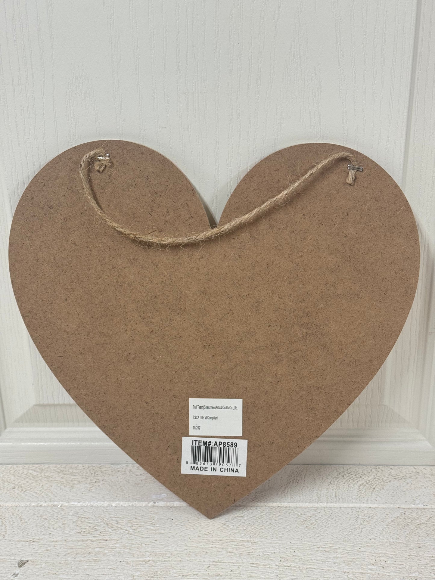 12 Inch Red Pink Floral Heart Wooden Sign