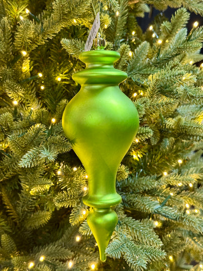 10 Inch Lime Green Shiny Finial Ornament