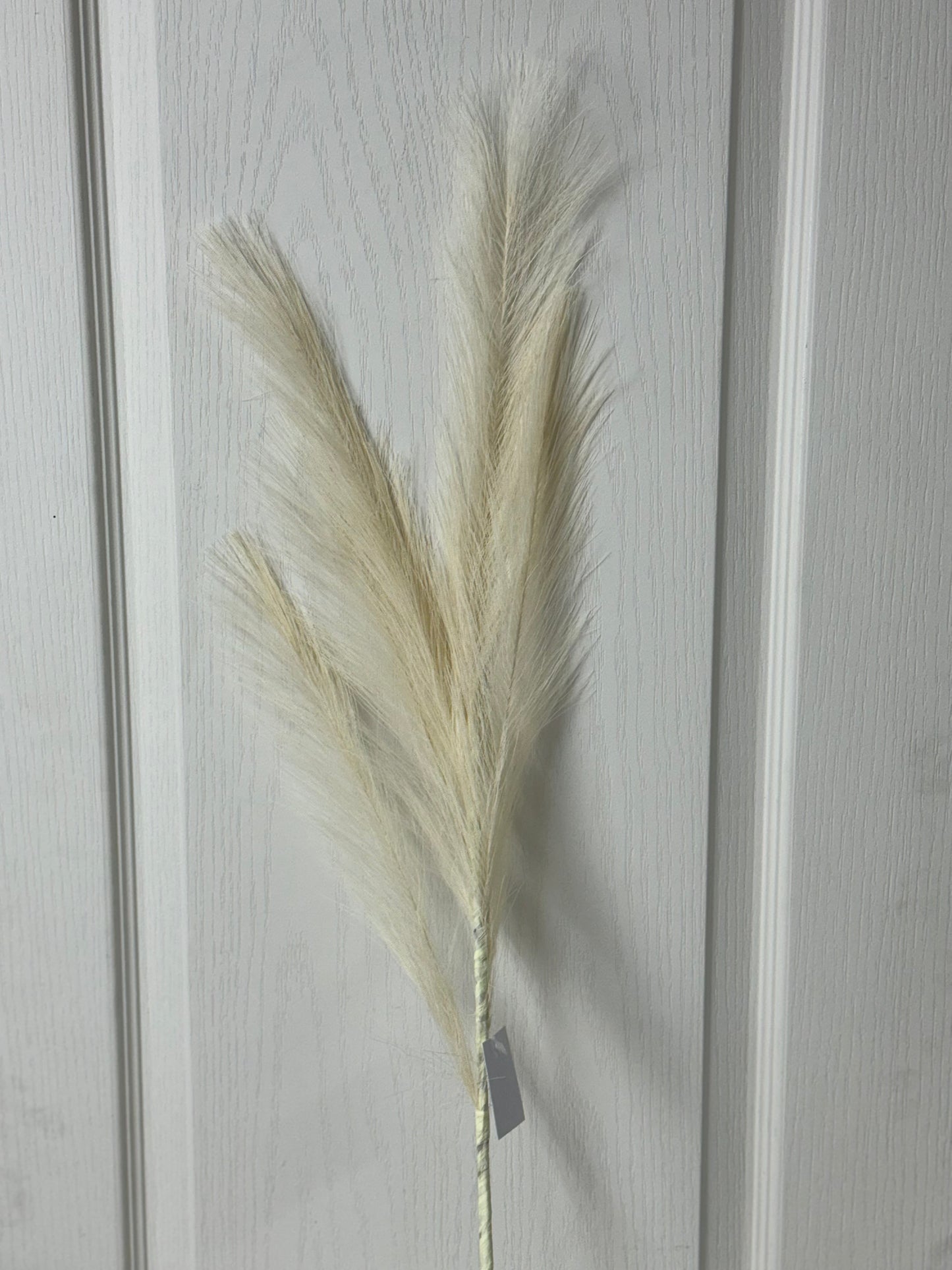 32.75 Inch Cream Fabric Grass Plume Spray