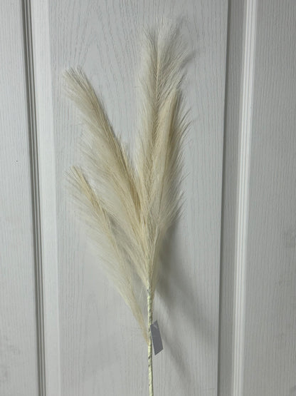 32.75 Inch Cream Fabric Grass Plume Spray